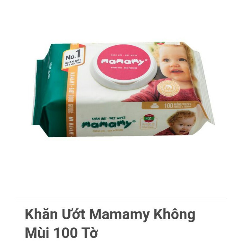 Khăn ướt Mamamy không mùi/ có mùi 100 tờ