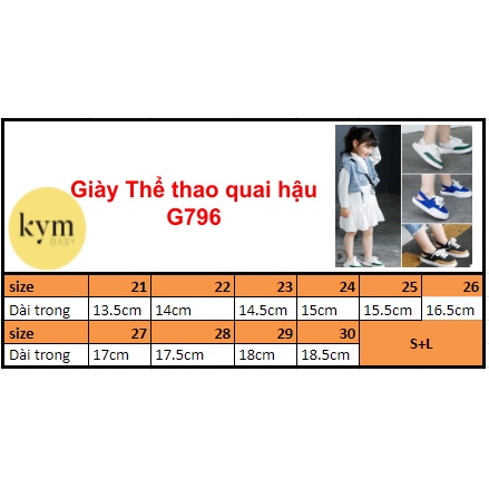 Giày thể thao Quai hậu cho bé G796