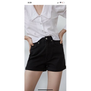 Quần short jean đen Mom fit bermuda Z.R lưng vừa-hàng xuất xịn(có bigsize)