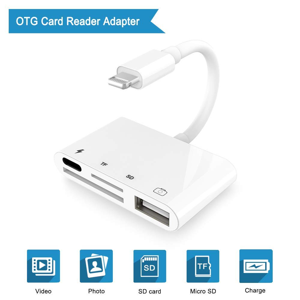 Lightning to USB Camera Adapter Kit iPhone iPad SD TF Card Reader OTG Adapter