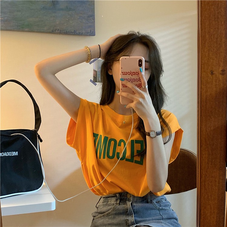Áo Thun Nữ Không Tay Dáng Rộng Phong Cách Hàn Quốc