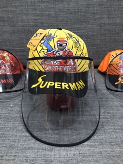NÓN KẾT EM BÉ - Superman - phối kính bảo hộ