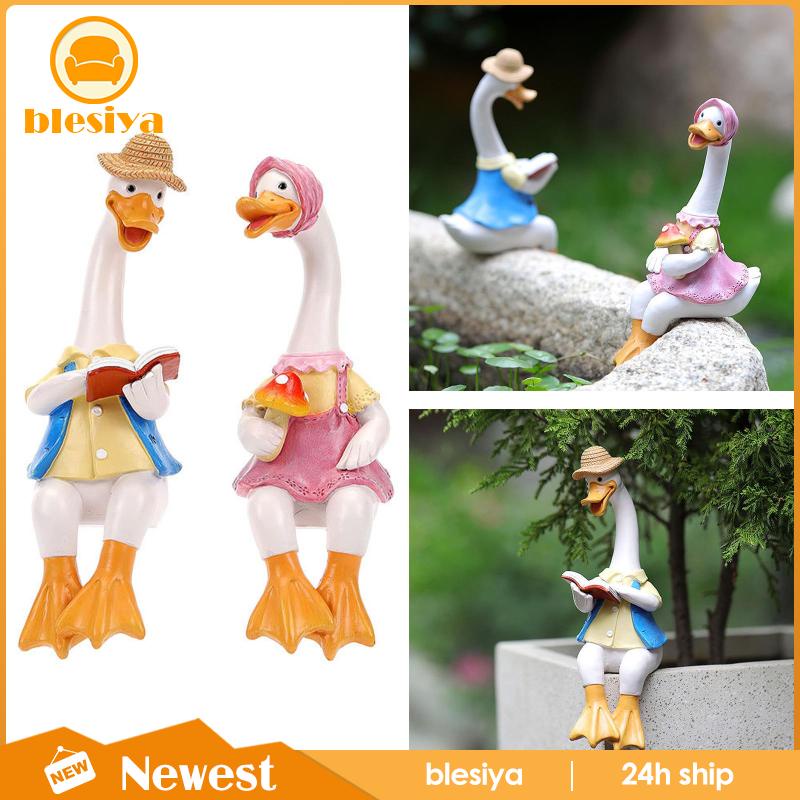 Set 2 Bức Tượng Vịt Handmade Để Bàn Trang Trí Văn Phòng