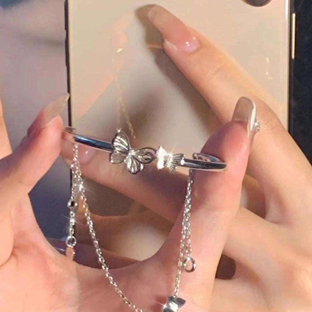 Vòng Tay VANES1 Hai Lớp Mặt Hình Bướm Thời Trang Cổ Điển Cho Nữ