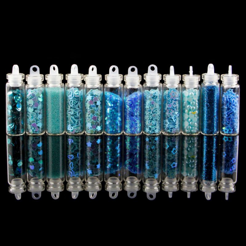 (Hàng Mới Về) Set 12 Lọ Gel Kim Tuyến Hỗ Trợ Trang Trí Móng Diy