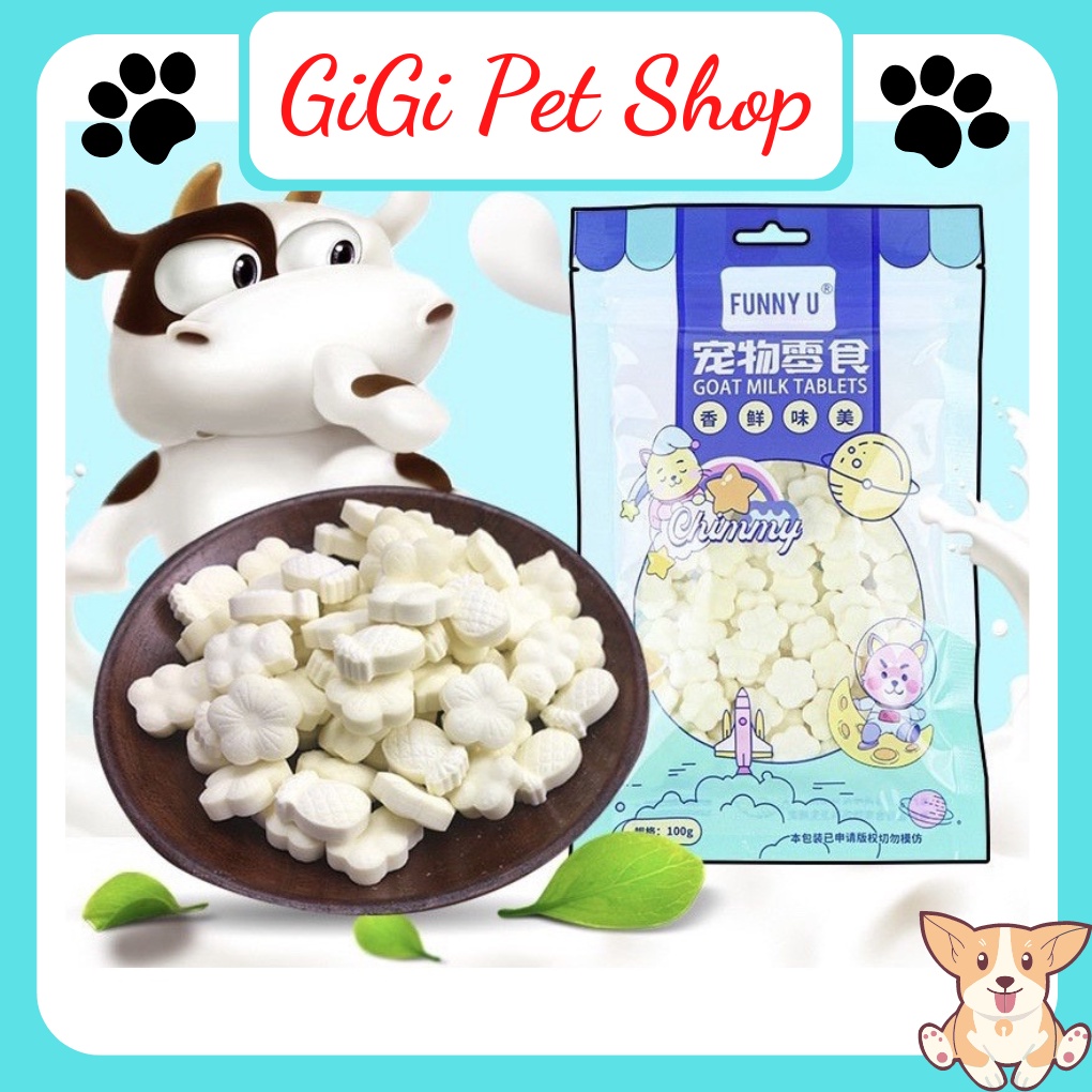 Kẹo sữa dê Canxi thức ăn cho thú cưng bổ sung dinh dưỡng chắc khỏe xương phù hợp mọi lứa tuổi chó mèo - GiGi Pet Shop