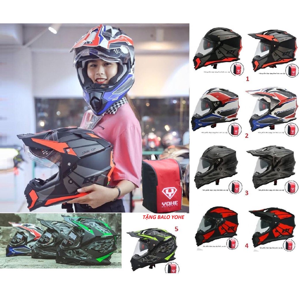 Đổ buôn - Mũ bảo hiểm Full.Face Sport Yohe 632A Adventure - Mũ cào cào, chuyên Motor địa hình