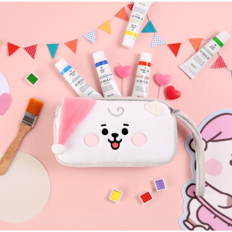 MONOPOLY X LINE FRIENDS BT21 BABY DOLL PEN POUCH  HỘP BÚT HÌNH BT21 BẢN PARTY