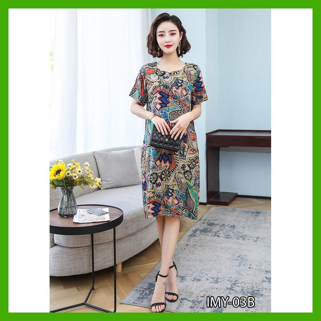 [Xả Kho] Váy Trung Niên  - Đầm Trung Niên Hàng Thiết Kế, Vải Lụa Mát Mịn Thiết Kế Dành Cho U40-U50-U60.
