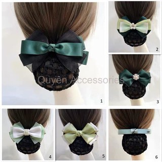 Kẹp búi nơ xanh lá các loại