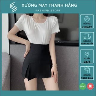 Quần short nữ quần giả váy sẻ vạt 2 bên_tt2222