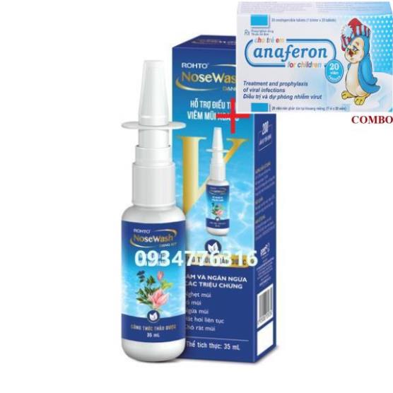 Combo Chim cánh cụt Nga+ ✅ Xịt hỗ trợ viêm mũi xoang Rohto NoseWash 35ml