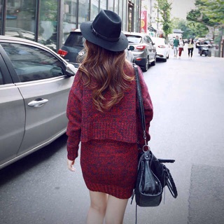 Bộ Váy Len Sang Chảnh-Cực Dày-Cực Ấm