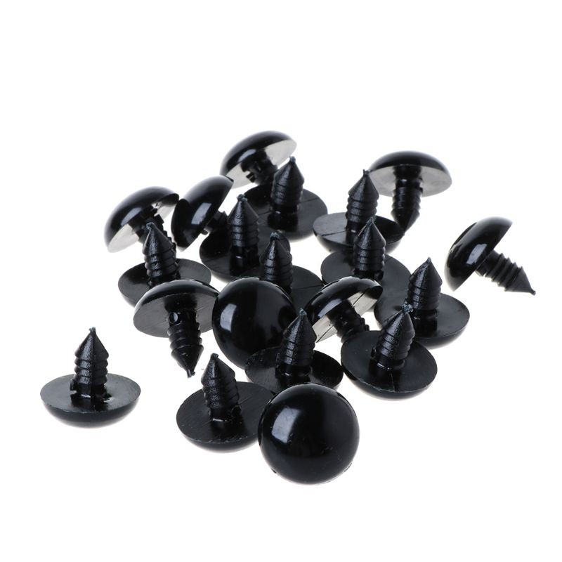 20pcs 6-20mm Black Plastic Safety Eyes For Teddy Bear/Dolls/Toy Animal/Felting