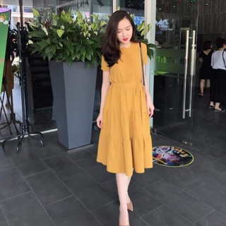 Đầm maxi tiểu thư cột eo 4 màu như hình ( hình chụp thật )