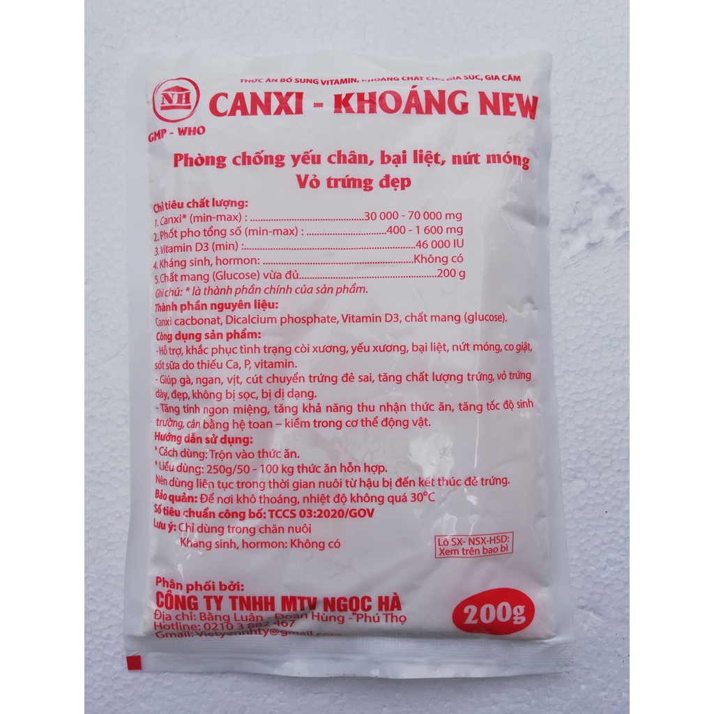 1 kg Canxi khoáng Bổ sung canxi và Phospho cần thiết cho sự tạo xương, chống bại liệt cho chó mèo, gia súc, gia cầm
