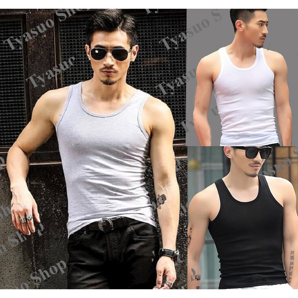 Áo cổ rộng body basic tanktop thể thao nam thun lạnh