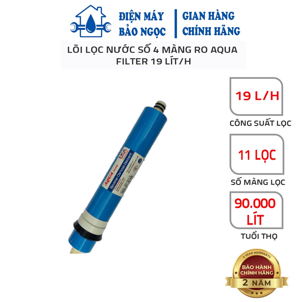 Lõi Lọc Nước Số 4 Màng RO AQUA FILTER 10 Lít/H, Cam Kết Hàng Chính Hãng