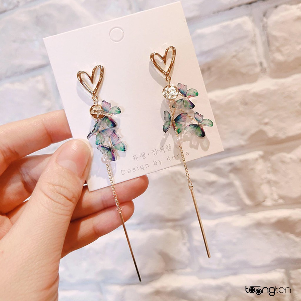 Bông tai cánh bướm Butterfly Fantasy 1 duyên dáng | Khuyên tai nữ trang sức thời trang
