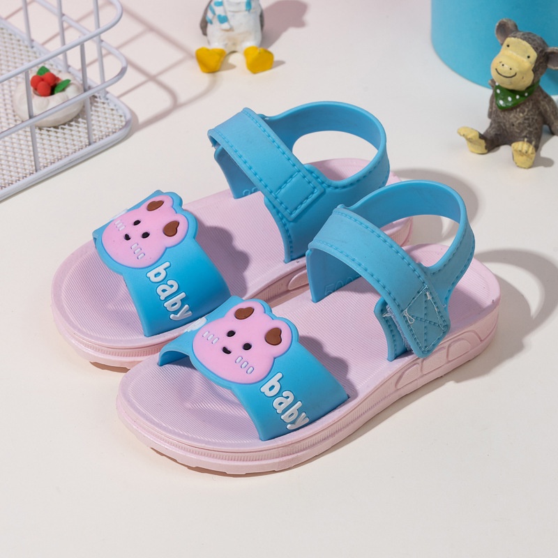 Giày dép sandal cao su mềm êm chân cho bé trai và bé gái từ 1 - 8 tuổi hình gấu con