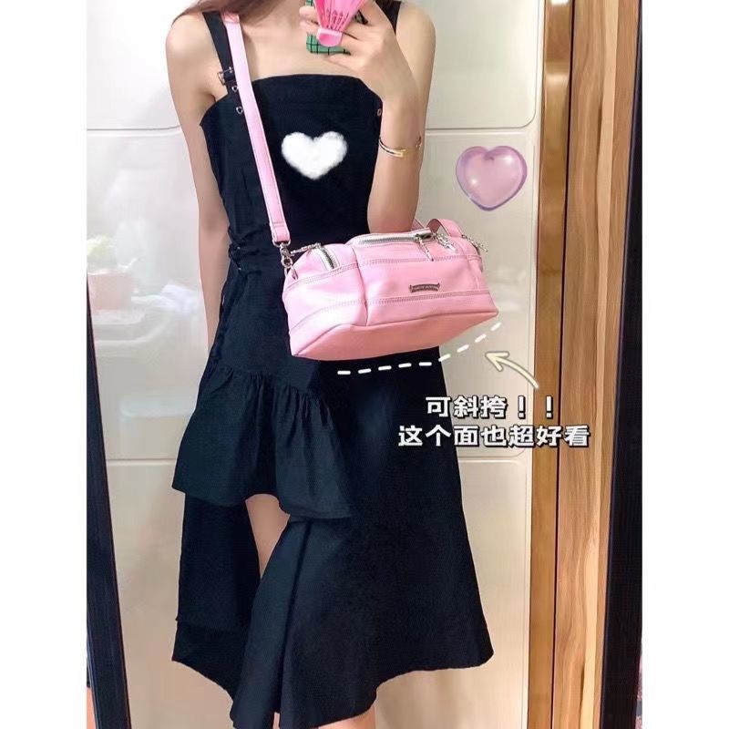 Y2k Túi Đeo Chéo Đựng Mỹ Phẩm Xiaohongshu Màu Hồng Cá Tính Cho Nữ