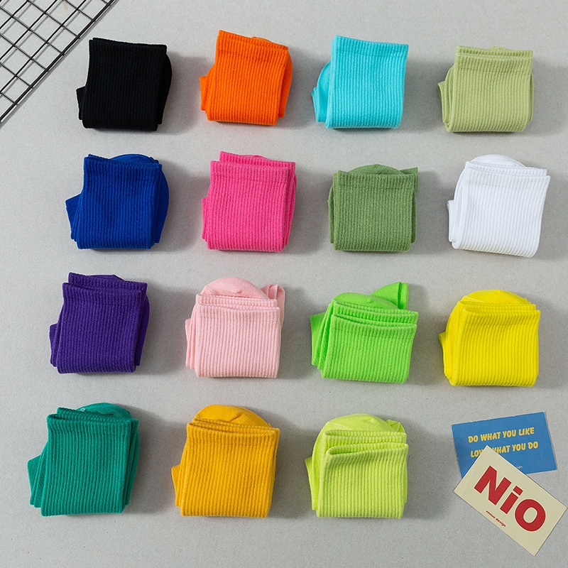 Vớ trơn basic cổ cao Unisex bảng màu mới