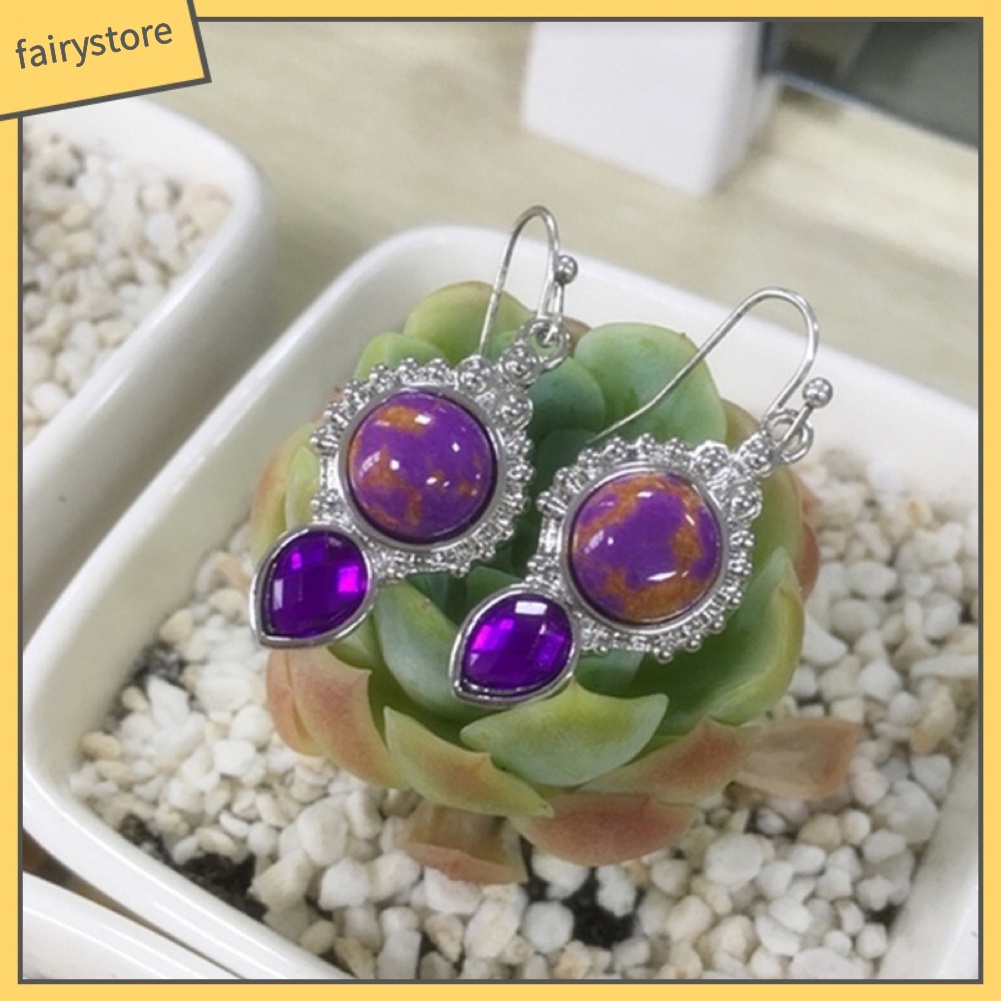 Khuyên Tai Đính Đá Nhân Tạo Phong Cách Cổ Điển Dành Cho Nữ