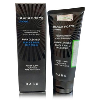 Sữa rửa mặt Nam trắng da sạch mụn Dabo Black Force Hàn Quốc 120ml - Hàng Chính Hãng