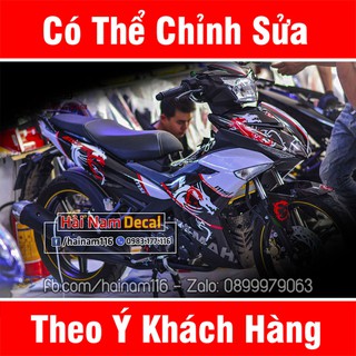 Tem Trùm Exciter 150 Trắng Đỏ Đen Dragon