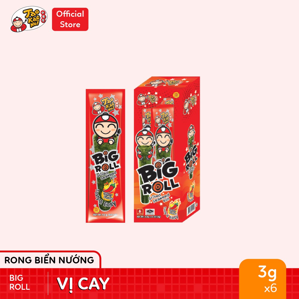 [Snack Rong Biển Số 1 Thái Lan] Hộp 6 gói rong biển ăn liền TaoKaeNoi BIG ROLL (3,6g/gói) | BigBuy360 - bigbuy360.vn