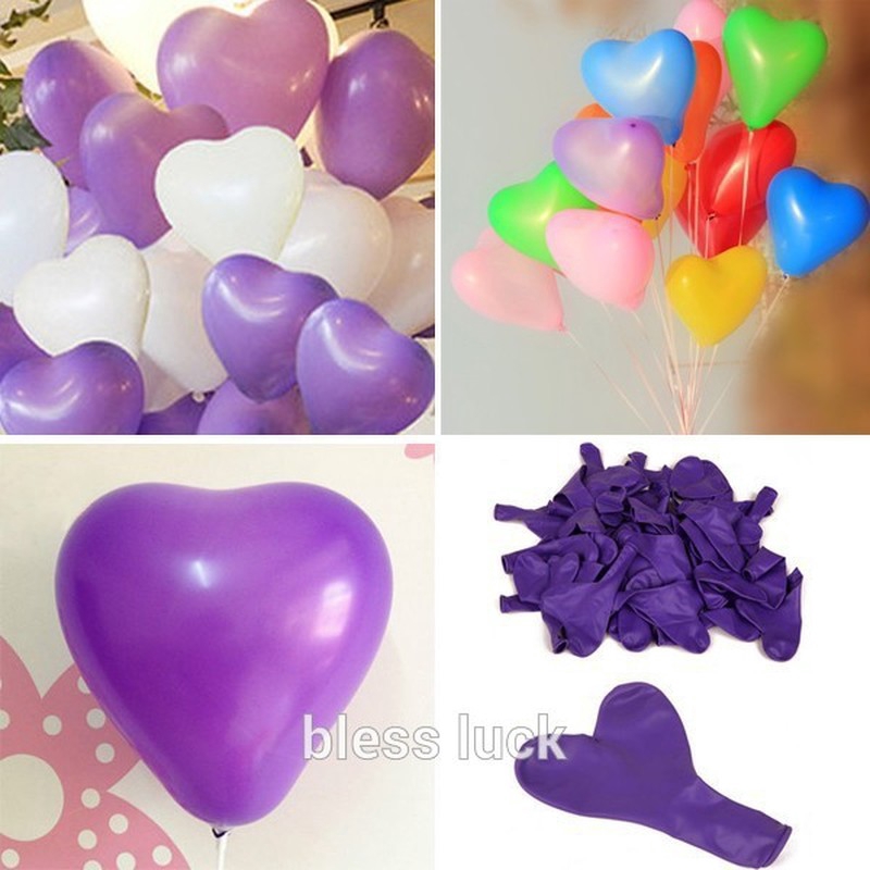 50 Bong bóng latex hình trái tim dùng cho tiệc cưới, sinh nhật