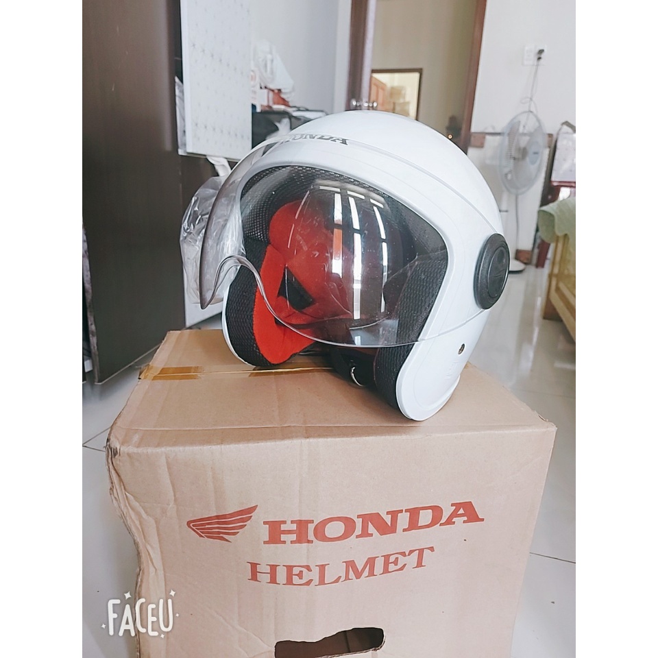 [Mã LIFEXANH03 giảm 10% đơn 500K] mũ/nón honda 3/4 nữ - nhập theo xe indo - trắng
