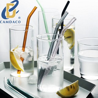Combo Ống Hút Thủy Tinh Miệng Xéo Chịu Nhiệt Và Cọ Rửa - Camdaglassco