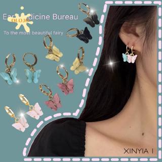Khuyên Tai Hình Bướm Bằng Acrylic Nhiều Màu Sắc Phong Cách Hàn Quốc