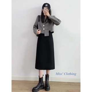 (Tiệm may) Chân váy dài uzzlang xẻ sau( váy 2 lớp sẵn size)  - B11