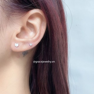 Khuyên tai bạc Grace - Mèo nụ - Kitten Stud (chiếc)