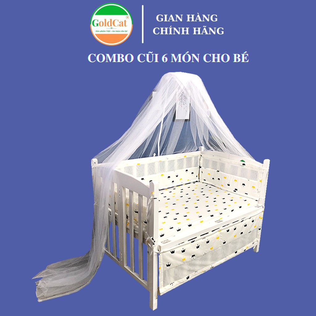 Combo Quây cũi lưới 3D cho bé kích thước đa dạng- Full phụ kiện thương hiệu GoldCat- Bảo hành 3 năm