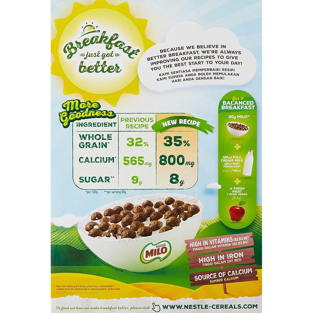 Bánh/ngũ cốc ăn sáng Nestlé Milo Cereal - Hộp 170/330g