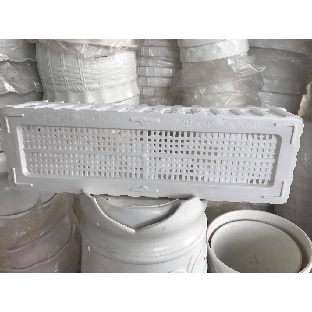 (42x13x11cm) Chậu nhựa hàng rào nhọn size 4 loại đẹp trồng hoa cây cảnh, cắm hoa giả đề bàn siêu xinh