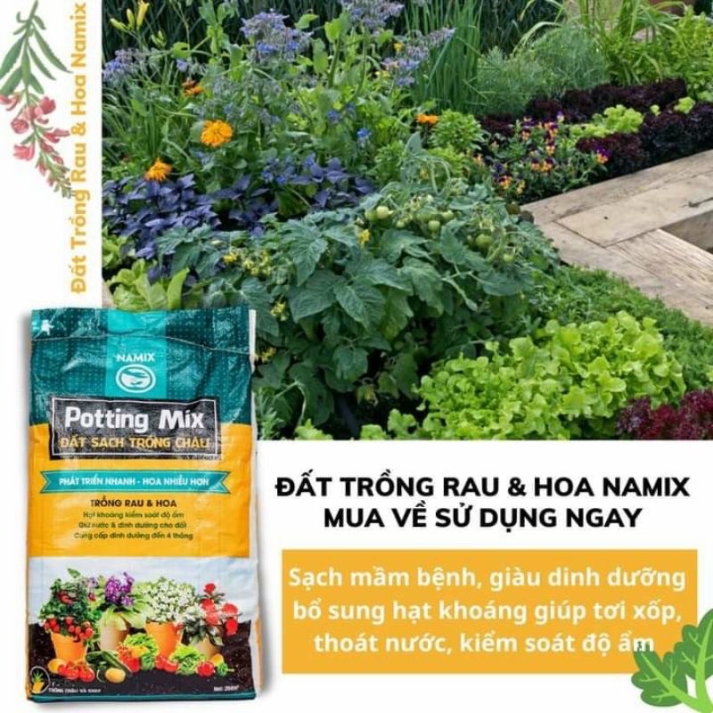 ĐẤT SẠCH TRỒNG RAU POTTING MIX NAMIX - BAO 20DM3 - GIÁ CẬP NHẬT 1/12/2021