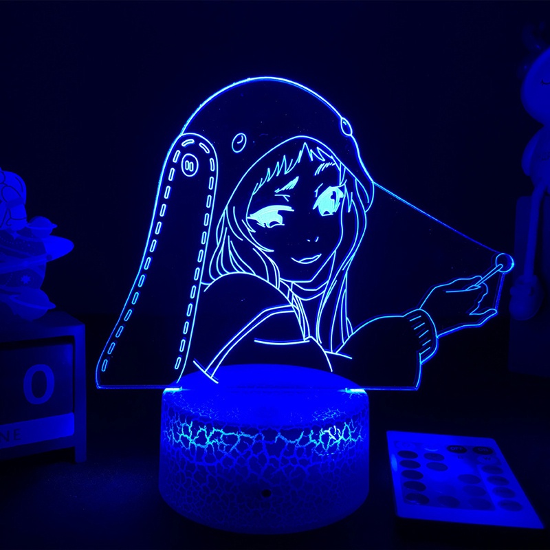 Đèn Ngủ LED Điều Khiển Từ Xa Hình Anime Jabami Yumeko Có Thể Thay Đổi Đèn Trang Trí Phòng Ngủ