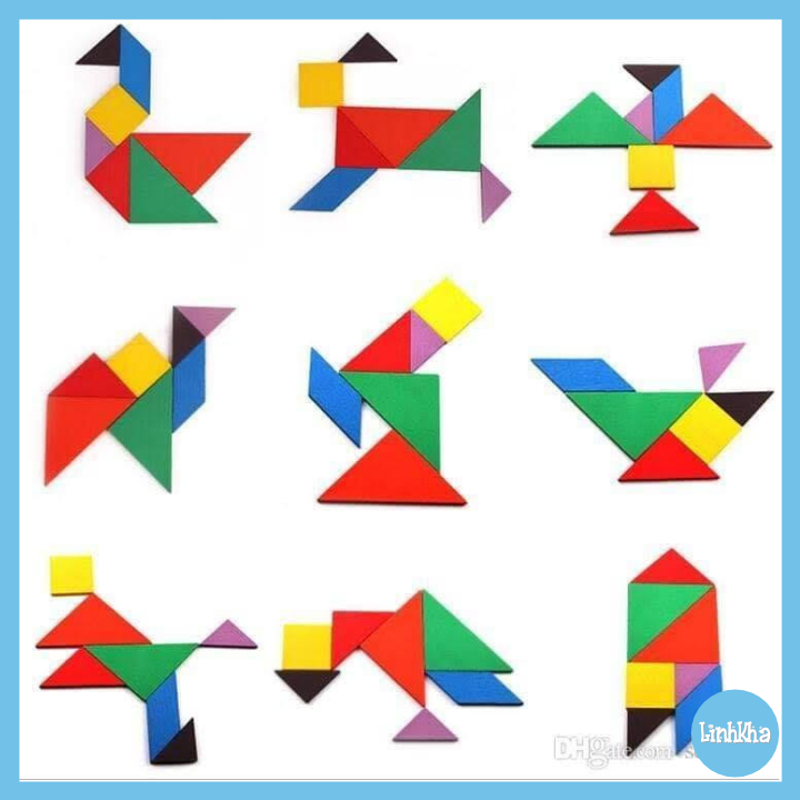 Bộ Xếp Hình Thông Minh Bằng Gỗ - Tangram - Chính Hãng Mideer