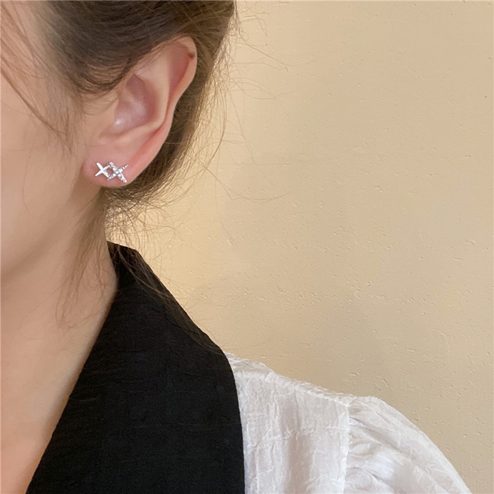 Khuyên Tai Hình Ngôi Sao Đính Đá Zircon Thời Trang