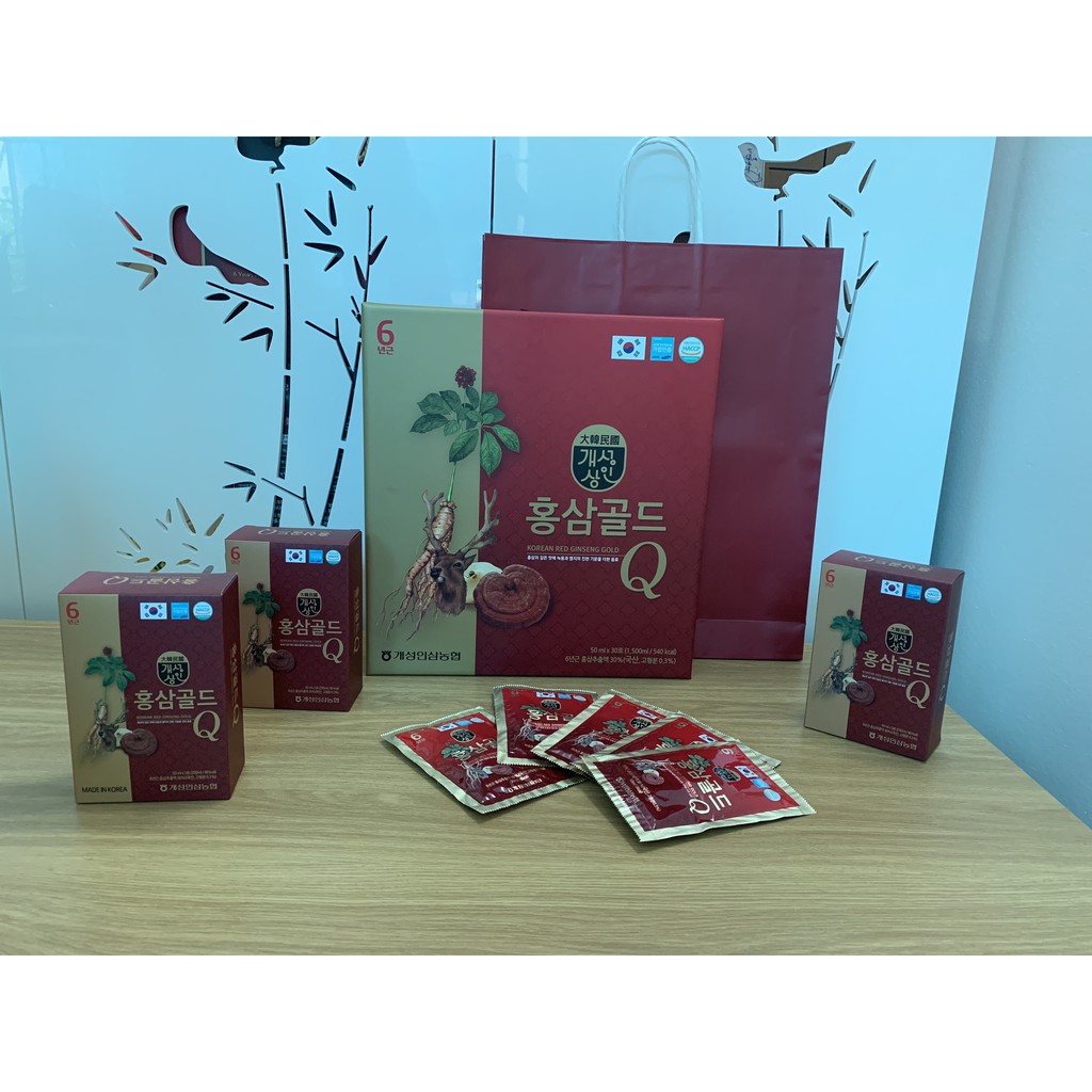 Hồng Sâm ,Nhung hưu,Linh Chi KOREAN RED GINSENG GOLD (50mlx30 gói)