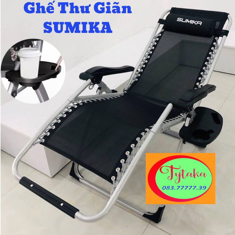 Ghế xếp thư giãn ✅SUMIKA 179✅ NHIỀU MÀU NỆM- Khóa bằng kim loại, lưới Textilene thoáng khí, tải trọng 300kg