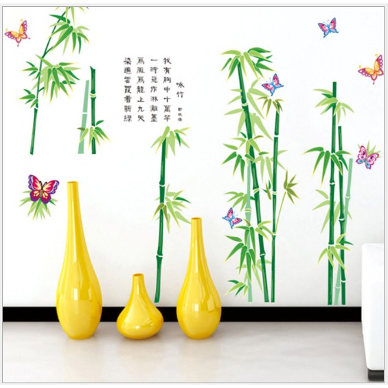 Decal trang trí cây trúc trang nhã