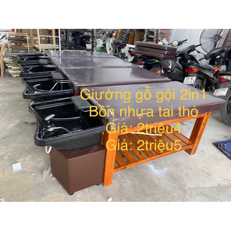 Giường gỗ gội đầu 2in1 dưỡng sinh