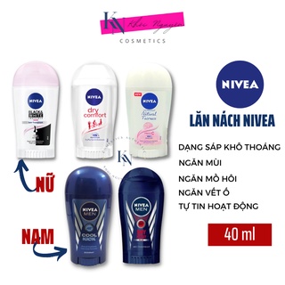 Lăn khử mùi nam nữ, lăn nách nivea đức dạng sáp 40ml