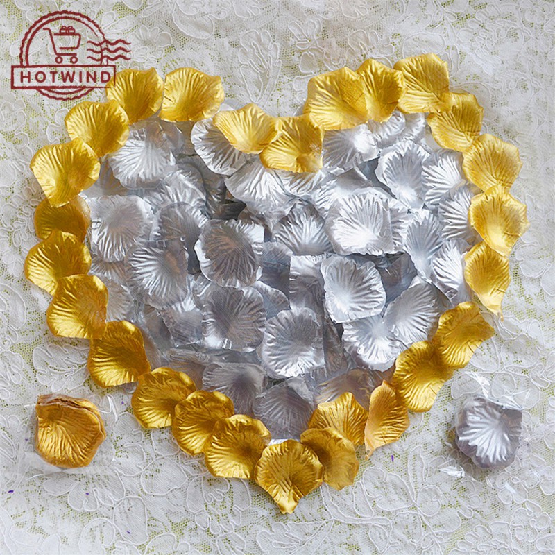 Bộ 100 cái cái hoa mạ vàng/ bạc 5x5cm trang trí tiệc cưới