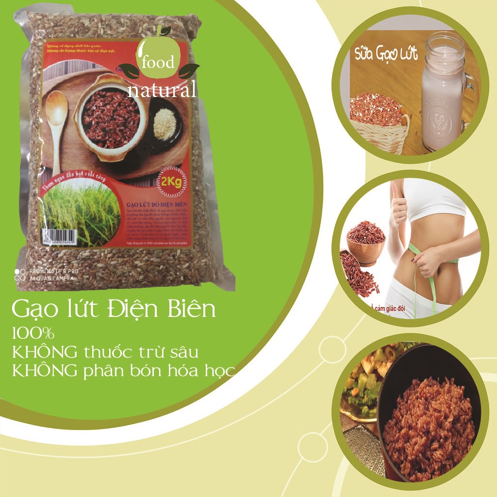 Gạo Lứt Đỏ Điện Biên Food Natural dành cho người ăn kiêng giảm cân KHÔNG thuốc trừ sâu KHÔNG phân bón hóa học